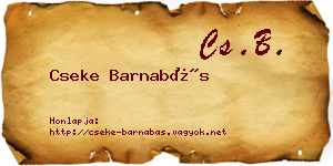 Cseke Barnabás névjegykártya